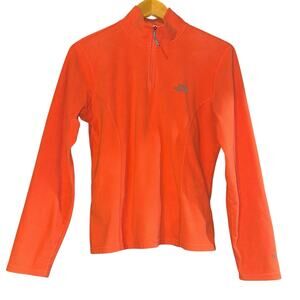 The North Face Women's Size Medium 1/4 Zip Coral Pink Fleece Pullover Warm Fall